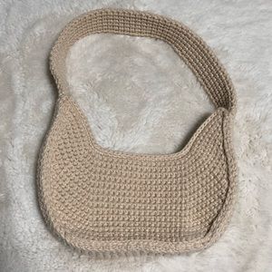 Cream Crochet Shoulder Bag